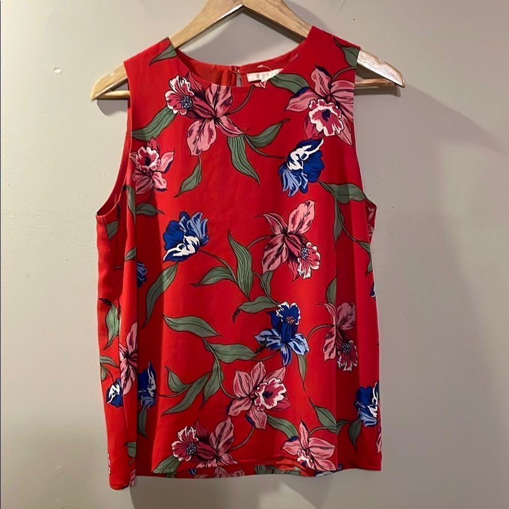 Floral Sleeveless Top - Red